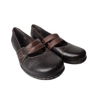 Clarks Women's Bendables Mary Jane Leather Slip-On Shoes Size 9 Comfort